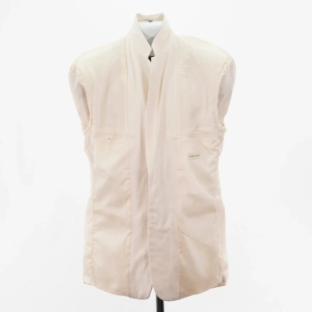 Joseph & Feiss Silk Cotton Bamboo Cream Blazer 38L Tagged 42L